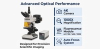 High Precision 4K Camera Auto Focus Biological Fluorescence Microscope IP55 Waterproof Optical Microscope with 3D Diopter