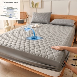 Protège-<span class=keywords><strong>matelas</strong></span> matelassé imperméable et respirant, <span class=keywords><strong>housse</strong></span> anti-éclaboussures intégrale <span class=keywords><strong>pour</strong></span> usage domestique - Product Image 1
