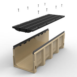 Caniveau de drainage en résine F900, drainage en béton polymère avec grille en fonte ductile - Product Image 6