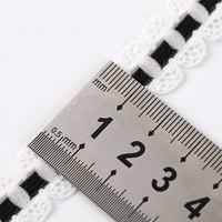 Olian 1.5cm de largeur élastique motif d'escalier double couche lacets en maille accessoires de lacets pour chaussures et décoration de la maison