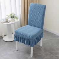 Vente en Gros Nouveau Design Housse de Chaise Jacquard Spandex Jupe Extensible Tricotée pour Décoration de Salle à Manger