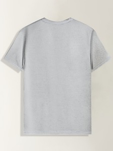 Camiseta Unisex 'El Mejor Papá del Mundo' con Gráfico Retro de Puño, Estampado Vintage a Rayas, Color Gris Jaspeado, Informal, Corta, 100% Algodón Orgánico - Product Image 2