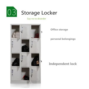 ตู้ล็อกเกอร์เหล็กสำหรับโรงเรียน ราคาขายส่ง ตู้เก็บของโลหะ 12 ประตู - Product Image 5
