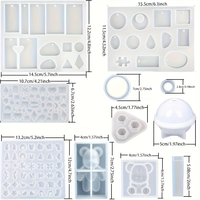 Kit de moules en silicone pour résine époxy, 284/384 pièces, réutilisables, antiadhésifs, pour bijoux, boucles d'oreilles, pendentifs, colliers