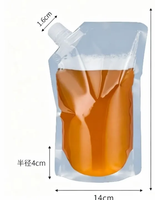 Pochettes transparentes à bec verseur de qualité alimentaire pour emballage de bière, boissons énergisantes, champagne et plats à emporter (matière PET/PE)