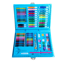 Ensemble de dessin et de peinture de 86 pièces, boîte personnalisée, emballage en plastique, matériau de couleur, type d'origine, écriture, ensemble d'art coloré pour enfants