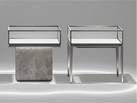 Vitrine à bijoux en métal éclairée par LED avec vitrine en verre trempé, mobilier de luxe pour boutique
