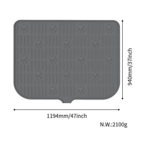 Tapis pour litière de chat, imperméable, anti-fuite, résistant aux taches, en silicone, rectangulaire, bords droits, motif géométrique, grande taille