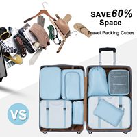 Élégant 8PCS Set Voyage Vêtements Sous-Ware Organisateur Sac Multifonction Bagages Emballage Cubes Sac Ensemble pour Hommes Femmes