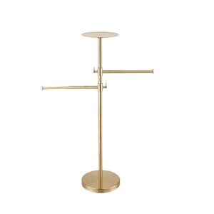 Porte-serviettes sur pied en acier inoxydable 304 avec étagère, rangement pour baignoire, mobile - Product Image 5