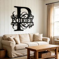 Enseigne personnalisée en métal avec nom de famille, lettres alphabétiques découpées au laser pour la décoration de la maison, du porche ou de la ferme
