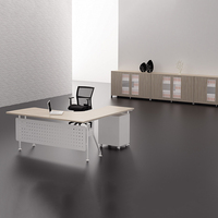 Meja Kerja Kantor Eksekutif Modern Terlaris dengan Material Logam & Kayu untuk Manajer/Bos/Direktur