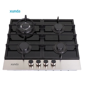 Table de cuisson à gaz encastrable Xunda 4 brûleurs en verre trempé de haute qualité à <span class=keywords><strong>prix</strong></span> avantageux, plaque de cuisson en verre trempé CE, cuisinière à gaz 4 brûleurs pour cuisine - Product Image 2