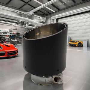 ปลายท่อไอเสียคาร์บอนไฟเบอร์รีดขอบ76มม. อุปกรณ์เสริมท่อไอเสีย - Product Image 4