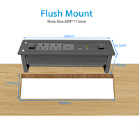 Prise de table motorisée électrique rotative personnalisée avec plusieurs ports USB-C/USB-A 65W et prise réseau dissimulée (alliage d'aluminium 2)