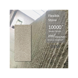 Azulejo de chapa de piedra flexible de diseño moderno MCM, pared de piedra de línea redonda impermeable para decoración interior de hoteles y escuelas - Product Image 1