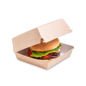 กล่องเบอร์เกอร์คราฟท์ขายส่ง ขนาด L แบบใช้แล้วทิ้ง สำหรับซื้อกลับบ้าน จำนวนมาก พร้อมโลโก้สั่งทำ - Product Image 1