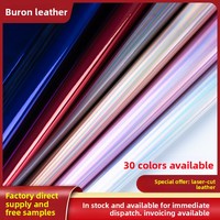 Échantillon Gratuit - Tissu en Cuir Artificiel Iridescent Effet Laser pour Vêtements, Matériau Décoratif DIY en PU Résistant à l'Abrasion, Épaisseur 0,7 mm