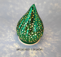 Boule en verre verte avec lumière LED pour la décoration de Noël et la décoration de la maison