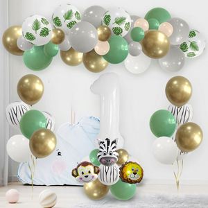 Langzuo Kit de guirlande de ballons verts Kit d'arche de ballons en latex pour garçon <span class=keywords><strong>Jungle</strong></span> enfants 1er 2e 3e 4e 5e <span class=keywords><strong>décoration</strong></span> de fête d'<span class=keywords><strong>anniversaire</strong></span> - Product Image 6