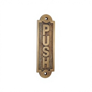 Hardware Push Brass Door Sign - Antique Brass - Product Image 1