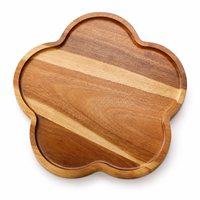 Plateau en bois créatif pour servir des aliments, des fruits, des collations, des gadgets de service, plateau de rangement alimentaire en acacia, plateau de service en gros