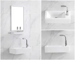 <span class=keywords><strong>Lavabo</strong></span> de <span class=keywords><strong>baño</strong></span> pequeño moderno y popular de alta calidad, <span class=keywords><strong>lavabo</strong></span> de esquina <span class=keywords><strong>para</strong></span> colgar en la pared, <span class=keywords><strong>lavabo</strong></span> de cerámica blanca - Product Image 6