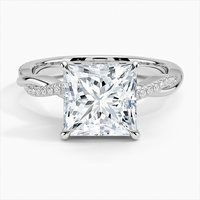 Nouveautés : Bagues en argent sterling 925 avec diamant taille princesse et zircon pavé complet, bagues de promesse pour femmes