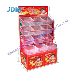 Customize steel candy food promotion display stand rack super market snack display shelf