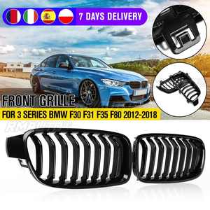 Paire de grilles de calandre avant 3 couleurs noir carbone mat brillant pour BMW Série 3 F30 F31 F35 F80 2012 2013 2014 2015-2018 Grilles de course - Product Image 1