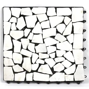 мозаика патио плитки Suppliers-Белая матовая моющаяся мозаика, натуральный мраморный камень, террасная система, Террасная плитка