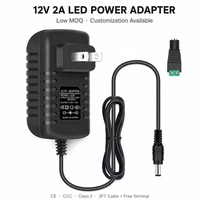 Adaptateur secteur 12V 2A, alimentation à découpage AC/DC 24W 100-240V, prises US EU UK AU pour CCTV, bande LED, routeur, OEM, faible MOQ