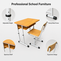 Fournisseur direct d'usine de bureaux et chaises individuels pour salles de classe et salles d'étude, avec hauteur réglable