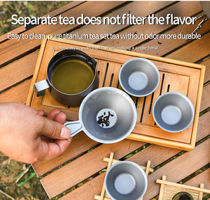 Titan-Teetasse Fair Cups 260ml 230ml Outdoor <span class=keywords><strong>Camping</strong></span> Essgeschirr Teekanne Wasserkessel Tee-<span class=keywords><strong>Set</strong></span> - Product Image 4