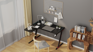 Escritorio de esquina para juegos al por mayor, escritorio de oficina, mesa para computadora con fibra de carbono y LED RGB - Product Image 2