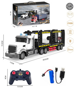 Hafif ve müzik ile şarj edilebilir pil uzaktan kumandalı kamyon traktö<span class=keywords><strong>r</strong></span> RC yarı <span class=keywords><strong>r</strong></span>ömork araba oyuncak konteyner kargo taşıyıcı - Product Image 4