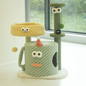 TOLEA Factory's New Green Monster Cat Climbing Frame Columna de sisal Nido de gato Árbol de gato integrado Dibujos animados para cartón de Navidad - Product Image 2