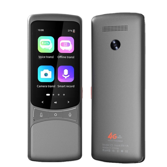 Factory Price AI Smart Mini Translator 4G Offline/Online Voice Translation 138 Languages Large Storage Color Display 500W Camera