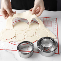 5-delige set koekjesvormpjes van roestvrij staal, ronde biscuitvormpjes, deegvormpjes voor cake, gebak, fruit, taart, mousse, voor bakken en in de keuken