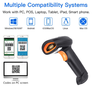 Pistola de escáner de código de barras USB 2D inalámbrica portátil Lector de código <span class=keywords><strong>QR</strong></span> de mano en stock - Product Image 4
