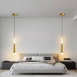 Lampe suspendue moderne et minimaliste pour chevet, lumière chaude longue et unique, idéale pour chambre et bureau - Product Image 2