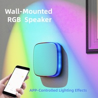 Haut-parleur mural RGB DC WM-Q18 Premium 30W avec deux haut-parleurs de 3 pouces, son stéréo, lumière LED colorée, TWS/AUX/USB, portable