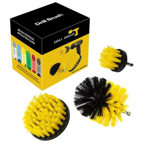 Hot Selling 3 Pcs Auto Detailing Brush Drill Clean Brush Set Cleaning Tools Drill Brush Set