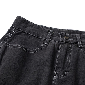 Follia di fringuello <span class=keywords><strong>Jeans</strong></span> a gamba larga con bordo grezzo con bordo grezzo <span class=keywords><strong>Jeans</strong></span> <span class=keywords><strong>Jeans</strong></span> svasati <span class=keywords><strong>grigio</strong></span> nero sporco - Product Image 5