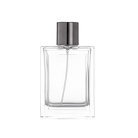 MUB Vente en gros 100ml Carré 15 flacon pulvérisateur de parfum en verre transparent vide à baïonnette avec couvercle noir