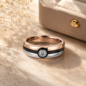 Anello a Sfera Bicolore per Donne, Anello di Fidanzamento Creativo in Stile Europeo e Americano, Gioiello da Dito alla Moda - Product Image 5