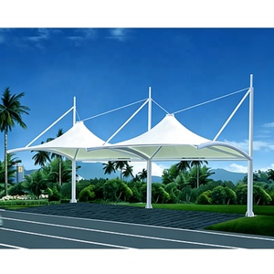 Abri de voiture et de stationnement en membrane tendue PVDF ignifuge avec structure en acier Q235 pour les écoles - Product Image 3