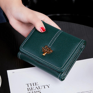 He-cartera corta con logo de árbol de dinero para mujer, monedero sencillo con tarjetero - Product Image 3