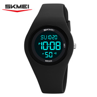 Montre digitale Skmei 2618 pour fille, bracelet en silicone, mode d'alarme EL, calendrier, montre-bracelet décontractée, vente en gros