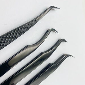 Pinzas de extensión de pestañas de acero inoxidable sostenibles con logotipo personalizado más vendidas Punta puntiaguda de Color de plasma para uso en belleza - Product Image 5